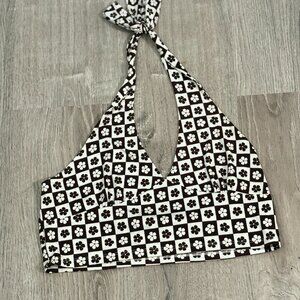RSQ Brown and White Halter Top